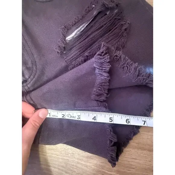 Billabong Distressed Denim Shorts Black High Rise Sz W27 - Picture 8 of 8